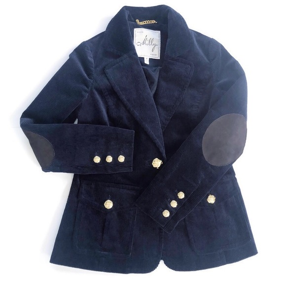 Milly of New York Jackets & Blazers - Milly Navy Corduroy Suede Patched Elbow Jacket SZ4